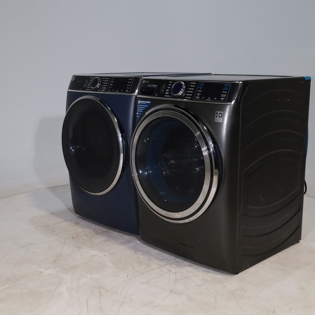 Pictures of Carbon Graphite ENERGY STAR GE 5.3 cu. ft. Frontload Washer with Steam and Sapphire Blue 7.8 cu. ft. Smart Front Load Electric Dryer with PowerSteam - Scratch & Dent - Moderate - Neu Appliance Outlet - Discount Appliance Outlet in Austin, Tx