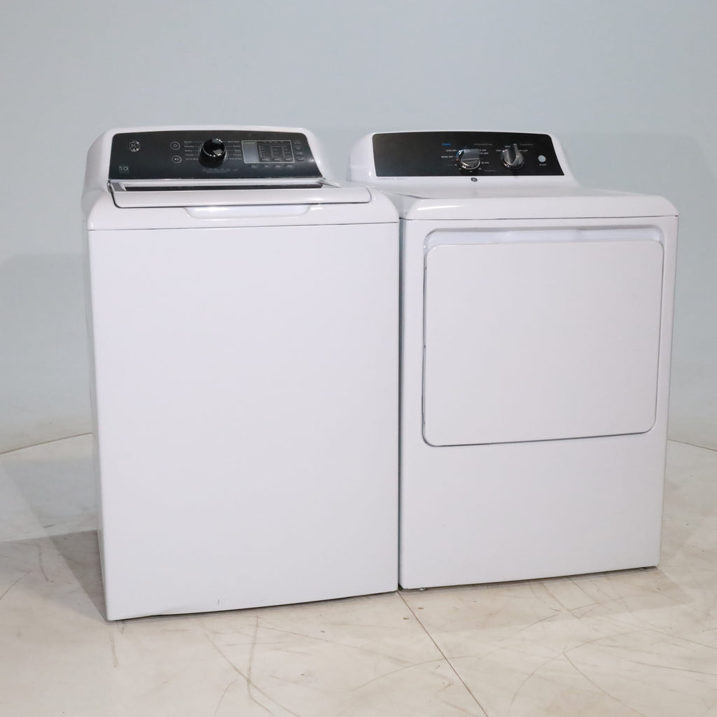 Pictures of GE 4.5 cu. ft. Top Load Washer with Water Level Control and 6.2 cu. ft. Gas Dryer with up to 120 ft. Venting - Scratch & Dent - Minor - Neu Appliance Outlet - Discount Appliance Outlet in Austin, Tx