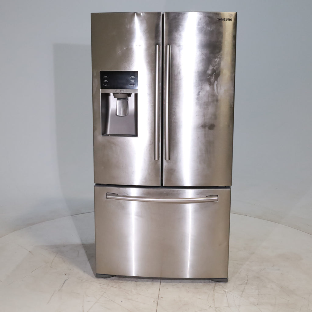 Pictures of Counter Depth Stainless Steel ENERGY STAR Samsung 22.5 cu. ft. 3 Door French Door Refrigerator with Dual Ice Maker  - Certified Refurbished - Neu Appliance Outlet - Discount Appliance Outlet in Austin, Tx