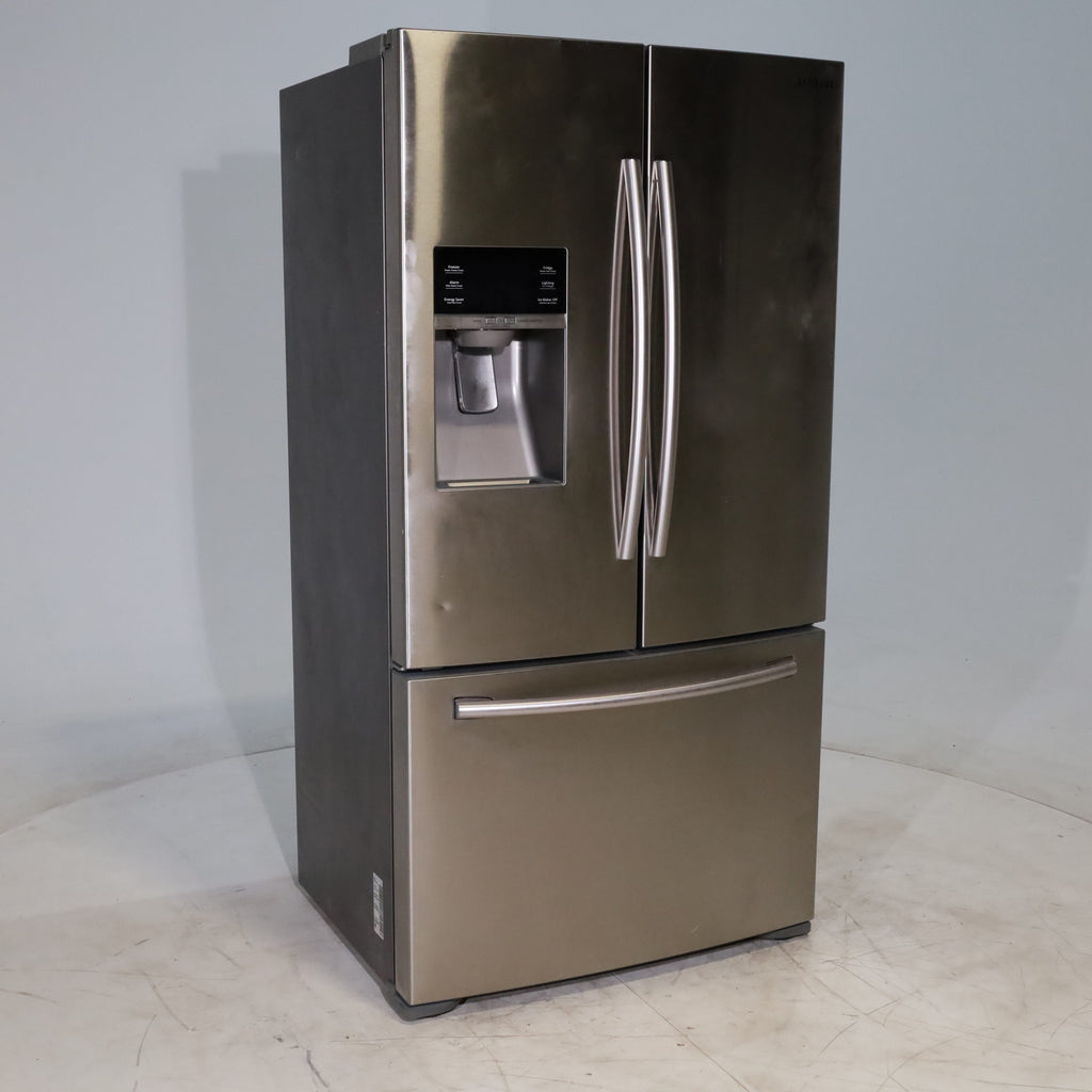 Pictures of Counter Depth Stainless Steel ENERGY STAR Samsung 22.5 cu. ft. 3 Door French Door Refrigerator with Dual Ice Maker  - Certified Refurbished - Neu Appliance Outlet - Discount Appliance Outlet in Austin, Tx