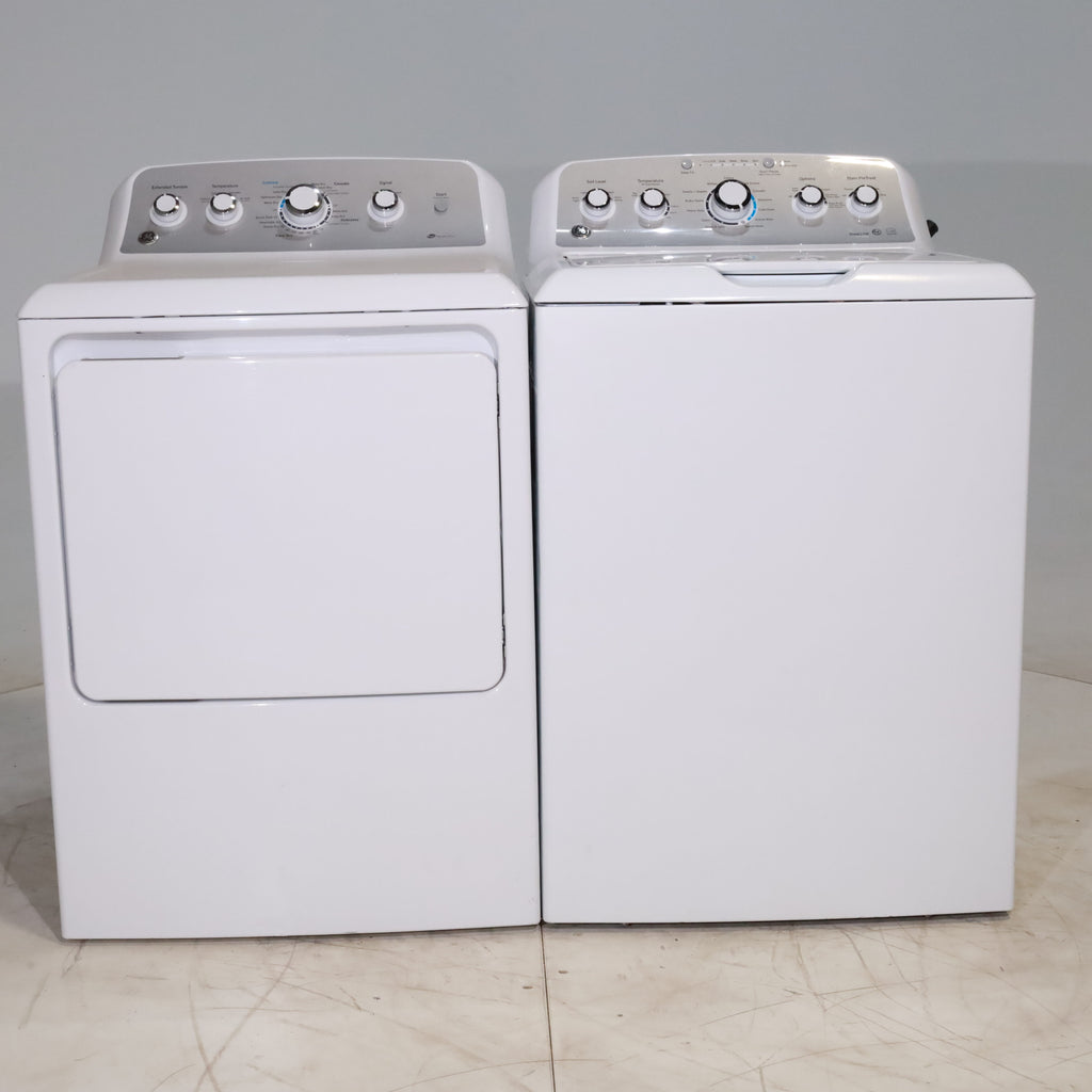 Pictures of ENERGY STAR GE. 4.2 cu. ft. Top Load Washing Machine with Stain Removal Guide and HE GE 7.2 cu. ft. Electric Dryer with HE Sensor Dry - Certified Refurbished - Neu Appliance Outlet - Discount Appliance Outlet in Austin, Tx