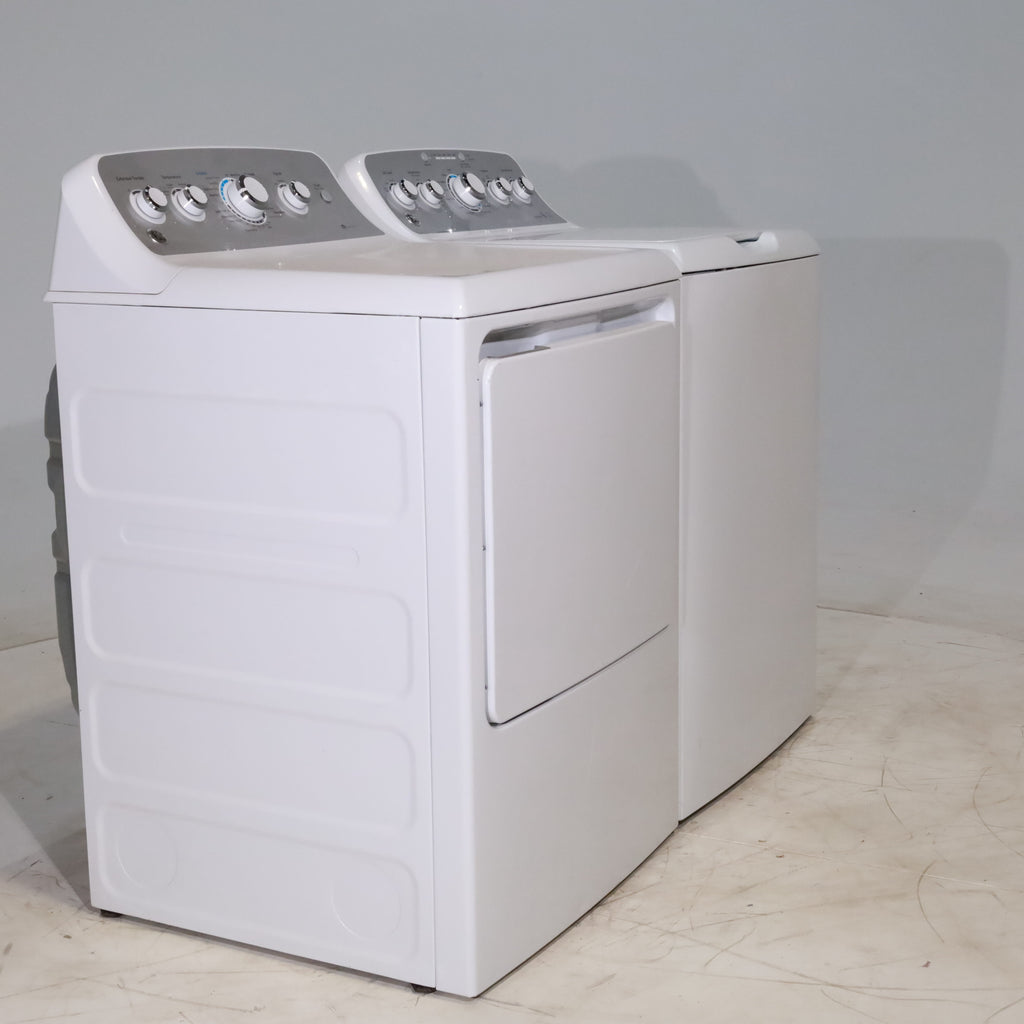 Pictures of ENERGY STAR GE. 4.2 cu. ft. Top Load Washing Machine with Stain Removal Guide and HE GE 7.2 cu. ft. Electric Dryer with HE Sensor Dry - Certified Refurbished - Neu Appliance Outlet - Discount Appliance Outlet in Austin, Tx