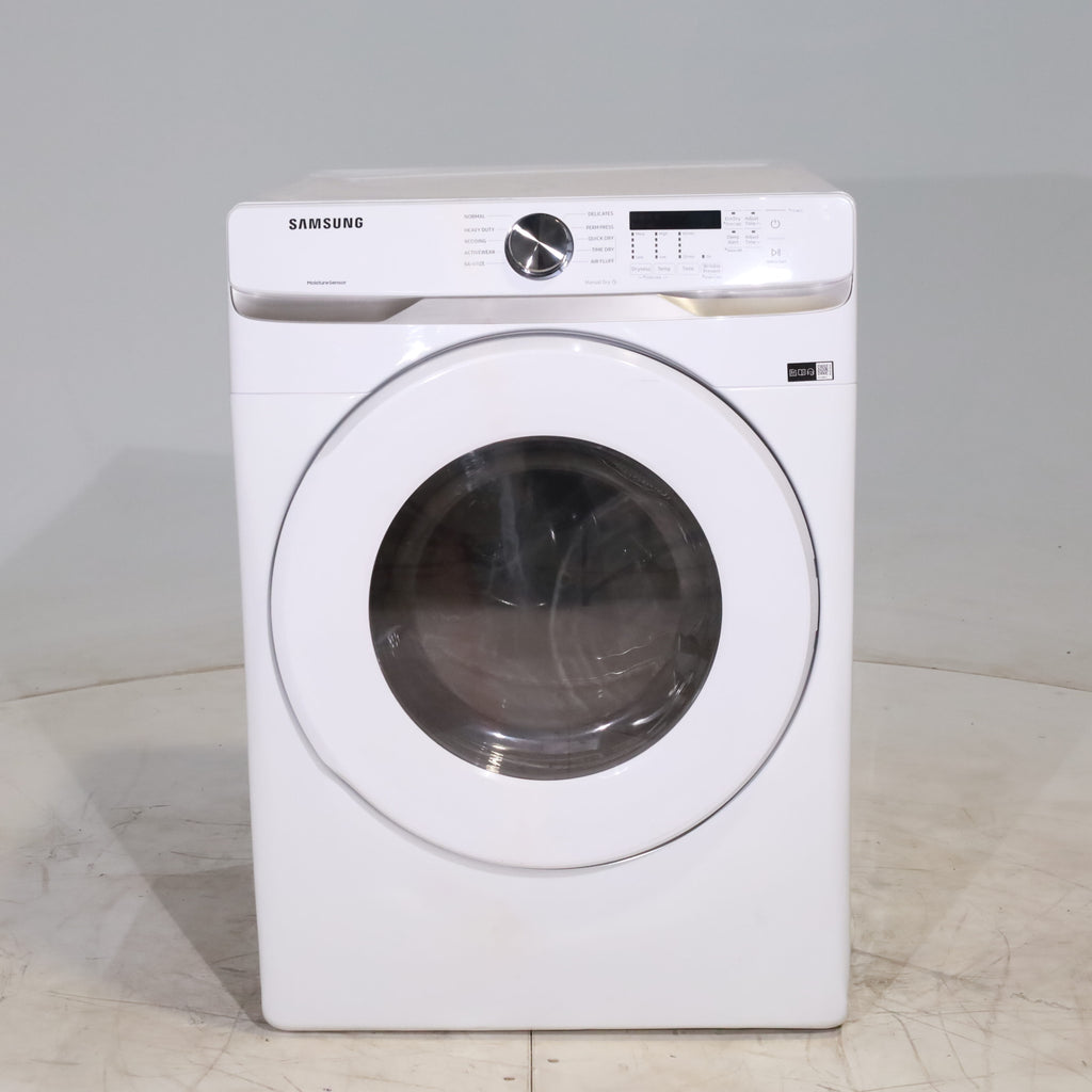 Pictures of White Samsung 7.5 cu. ft. Front Load Electric Dryer with Smart Care - Scratch and Dent - Minor - Neu Appliance Outlet - Discount Appliance Outlet in Austin, Tx