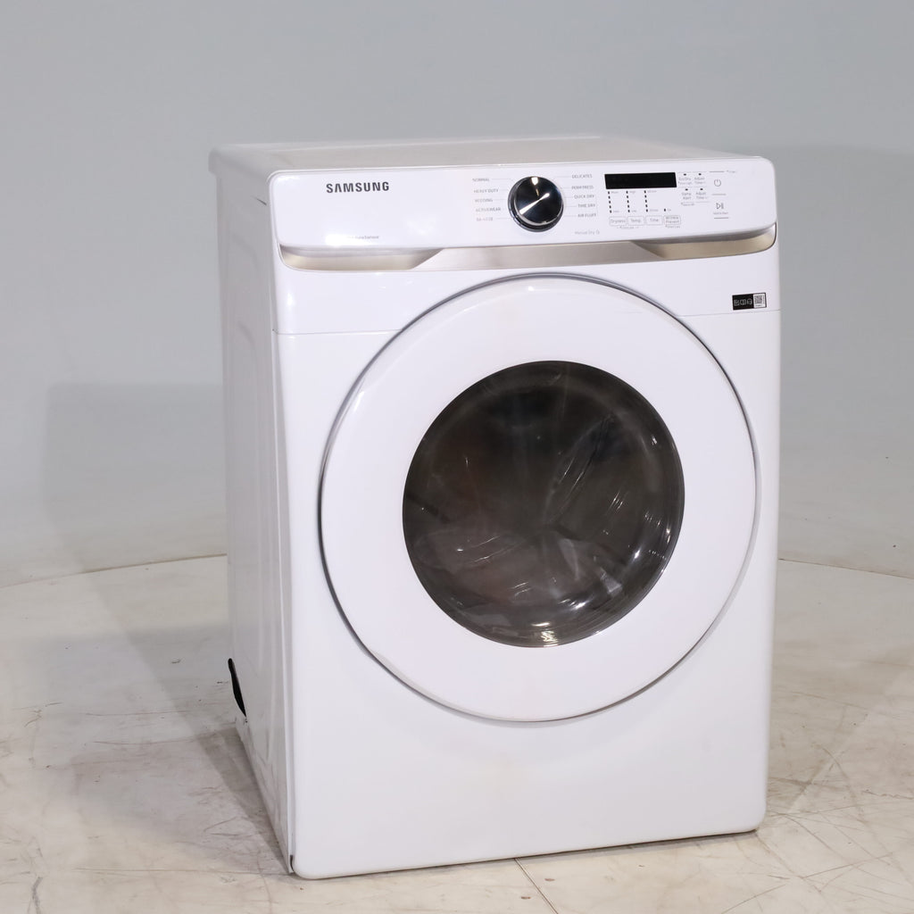 Pictures of White Samsung 7.5 cu. ft. Front Load Electric Dryer with Smart Care - Scratch and Dent - Minor - Neu Appliance Outlet - Discount Appliance Outlet in Austin, Tx