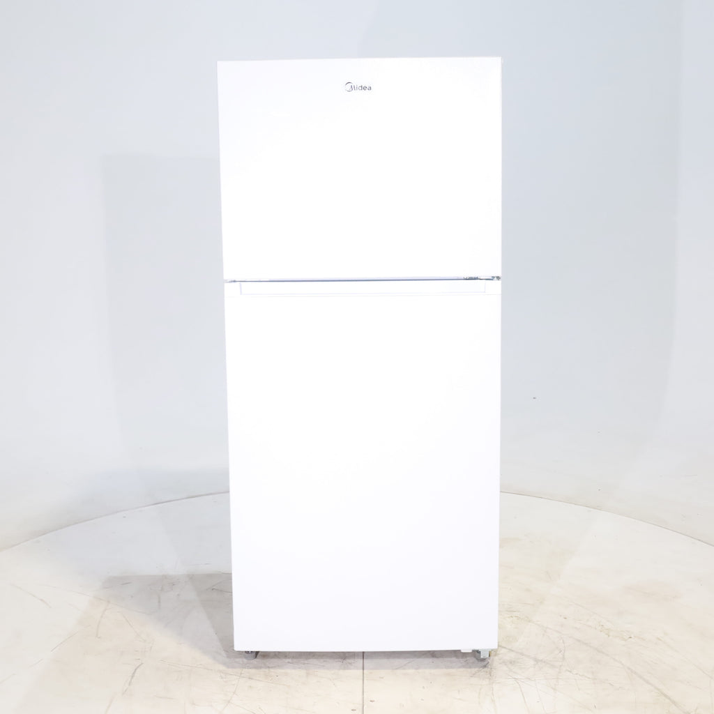 Pictures of White ENERGY STAR Midea 18.1 cu. ft. Top Freezer Refrigerator with Reversible Door - Scratch & Dent - Minor - Neu Appliance Outlet - Discount Appliance Outlet in Austin, Tx