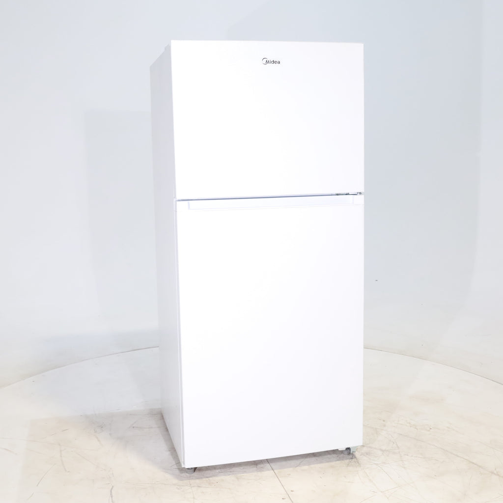 Pictures of White ENERGY STAR Midea 18.1 cu. ft. Top Freezer Refrigerator with Reversible Door - Scratch & Dent - Minor - Neu Appliance Outlet - Discount Appliance Outlet in Austin, Tx