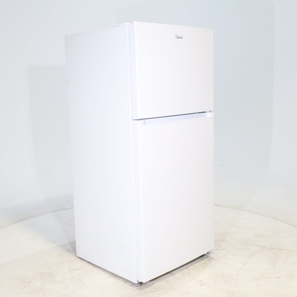 Pictures of White ENERGY STAR Midea 18.1 cu. ft. Top Freezer Refrigerator with Reversible Door - Scratch & Dent - Minor - Neu Appliance Outlet - Discount Appliance Outlet in Austin, Tx