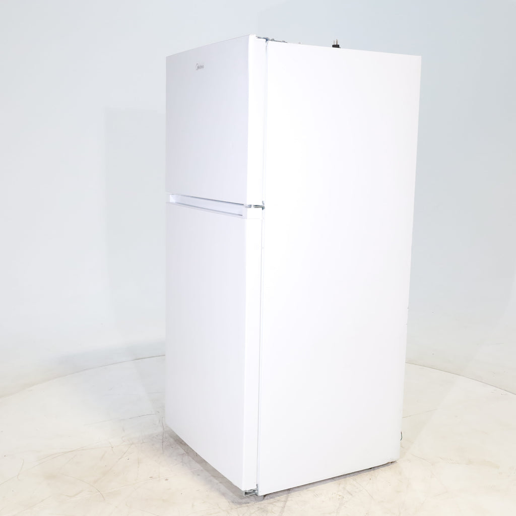 Pictures of White ENERGY STAR Midea 18.1 cu. ft. Top Freezer Refrigerator with Reversible Door - Scratch & Dent - Minor - Neu Appliance Outlet - Discount Appliance Outlet in Austin, Tx