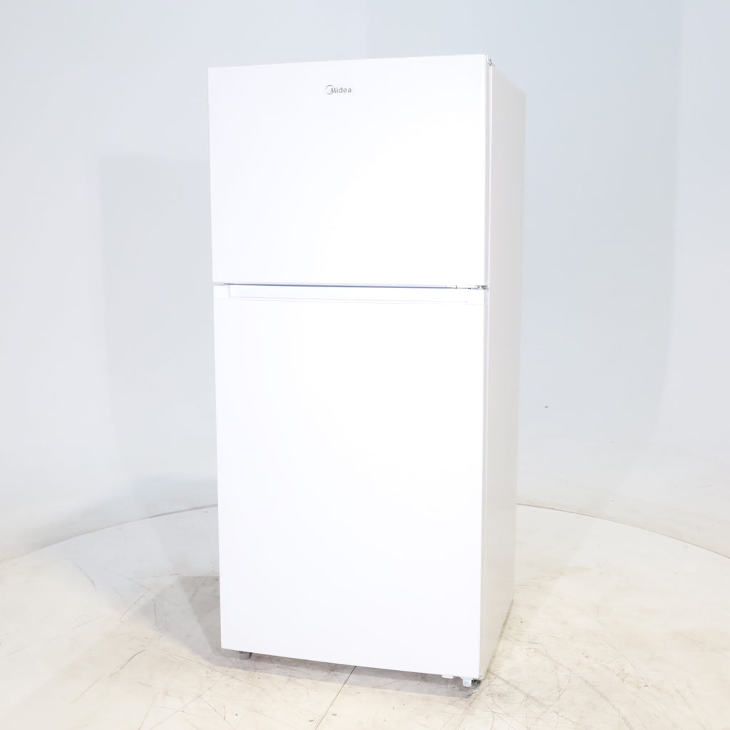 Pictures of White ENERGY STAR Midea 18.1 cu. ft. Top Freezer Refrigerator with Reversible Door - Scratch & Dent - Minor - Neu Appliance Outlet - Discount Appliance Outlet in Austin, Tx