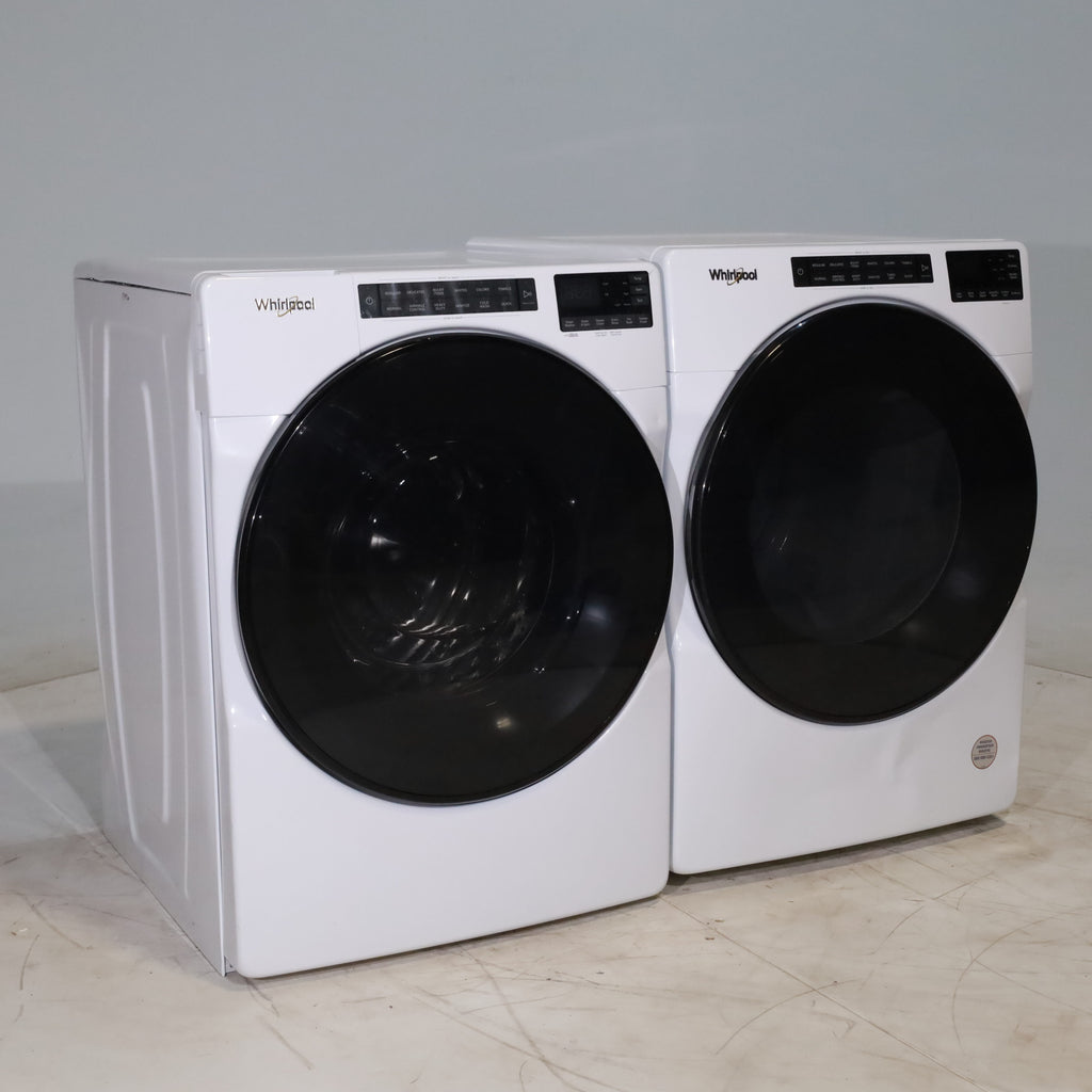 Pictures of Whirlpool ENERGY STAR 4.5 Cu. Ft. Front Load Washer with Quick Wash Cycle and 7.4 Cu. Ft. ENERGY STAR Electric Wrinkle Shield Dryer with Advanced Moisture Sensing - Scratch and Dent - Minor - Neu Appliance Outlet - Discount Appliance Outlet in Austin, Tx