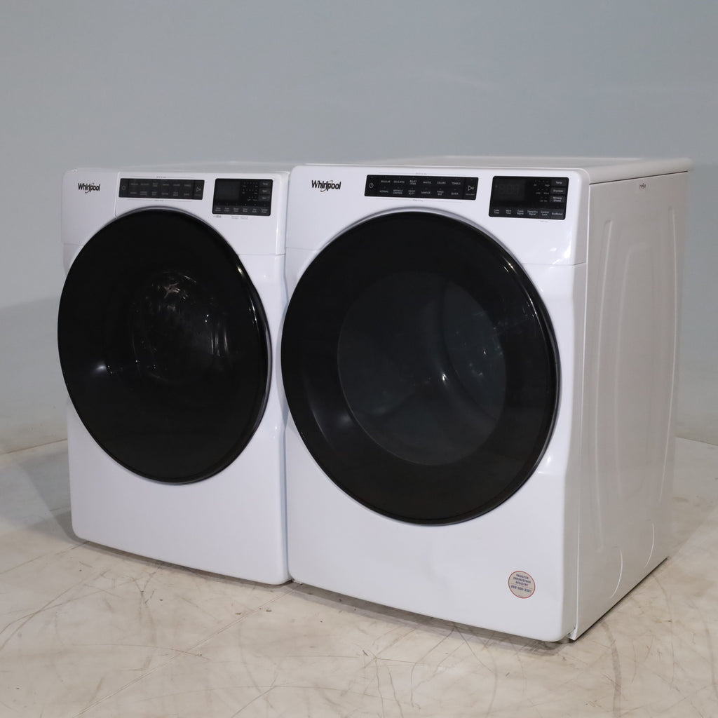 Pictures of Whirlpool ENERGY STAR 4.5 Cu. Ft. Front Load Washer with Quick Wash Cycle and 7.4 Cu. Ft. ENERGY STAR Electric Wrinkle Shield Dryer with Advanced Moisture Sensing - Scratch and Dent - Minor - Neu Appliance Outlet - Discount Appliance Outlet in Austin, Tx