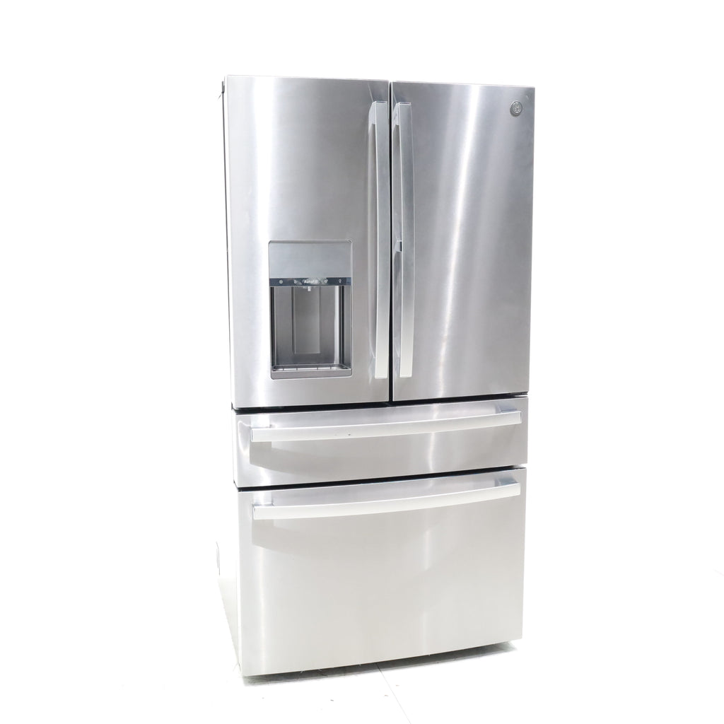 Pictures of 35 5/8" Wide Stainless Steel ENERGY STAR GE Profile 27.9 cu. ft. Smart 4 Door French Door Refrigerator with Door in Door- Scratch & Dent - Minor - Neu Appliance Outlet - Discount Appliance Outlet in Austin, Tx