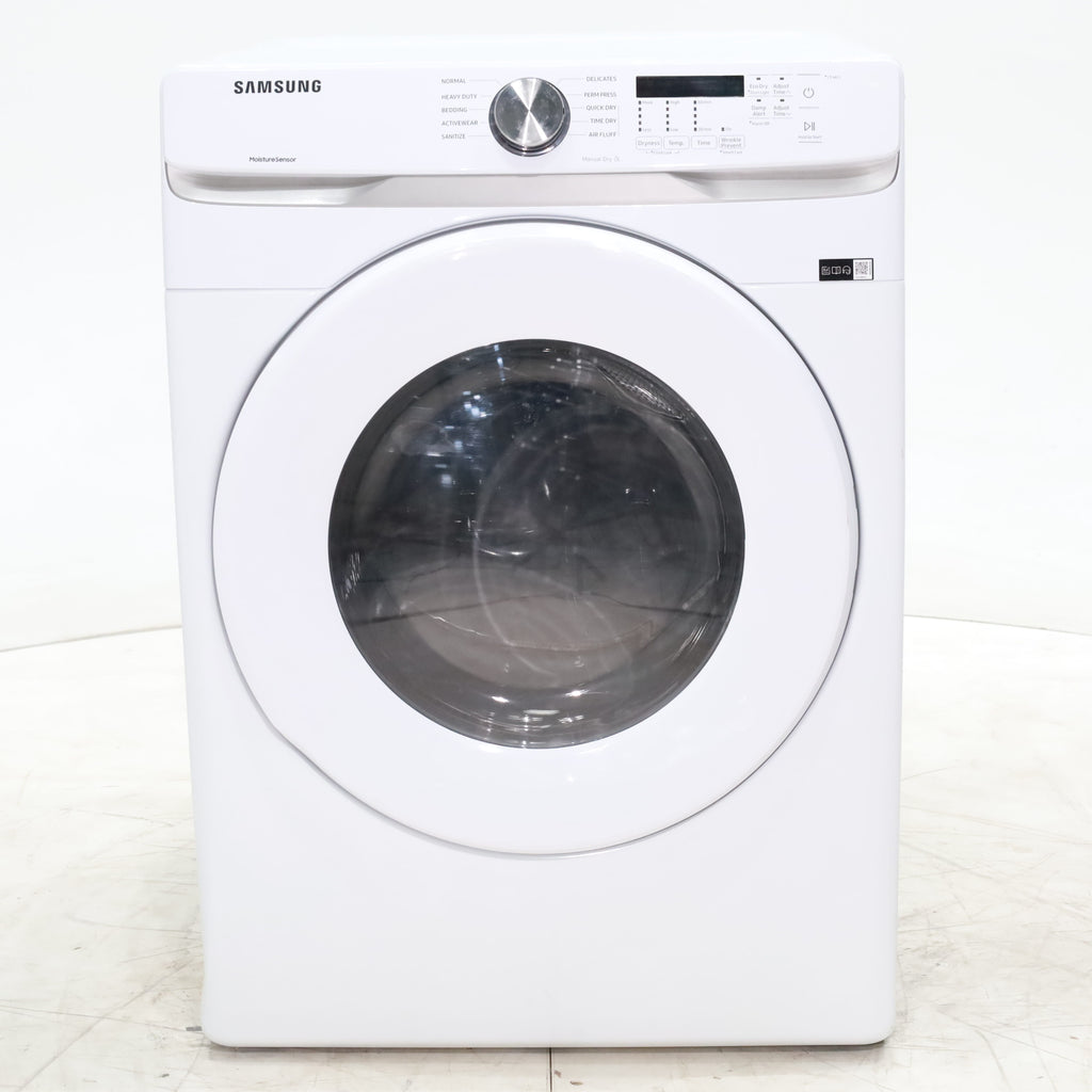 Pictures of White Samsung 7.5 cu. ft. Front Load Electric Dryer with Smart Care - Scratch and Dent - Minor - Neu Appliance Outlet - Discount Appliance Outlet in Austin, Tx