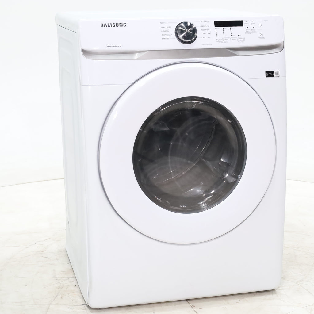 Pictures of White Samsung 7.5 cu. ft. Front Load Electric Dryer with Smart Care - Scratch and Dent - Minor - Neu Appliance Outlet - Discount Appliance Outlet in Austin, Tx