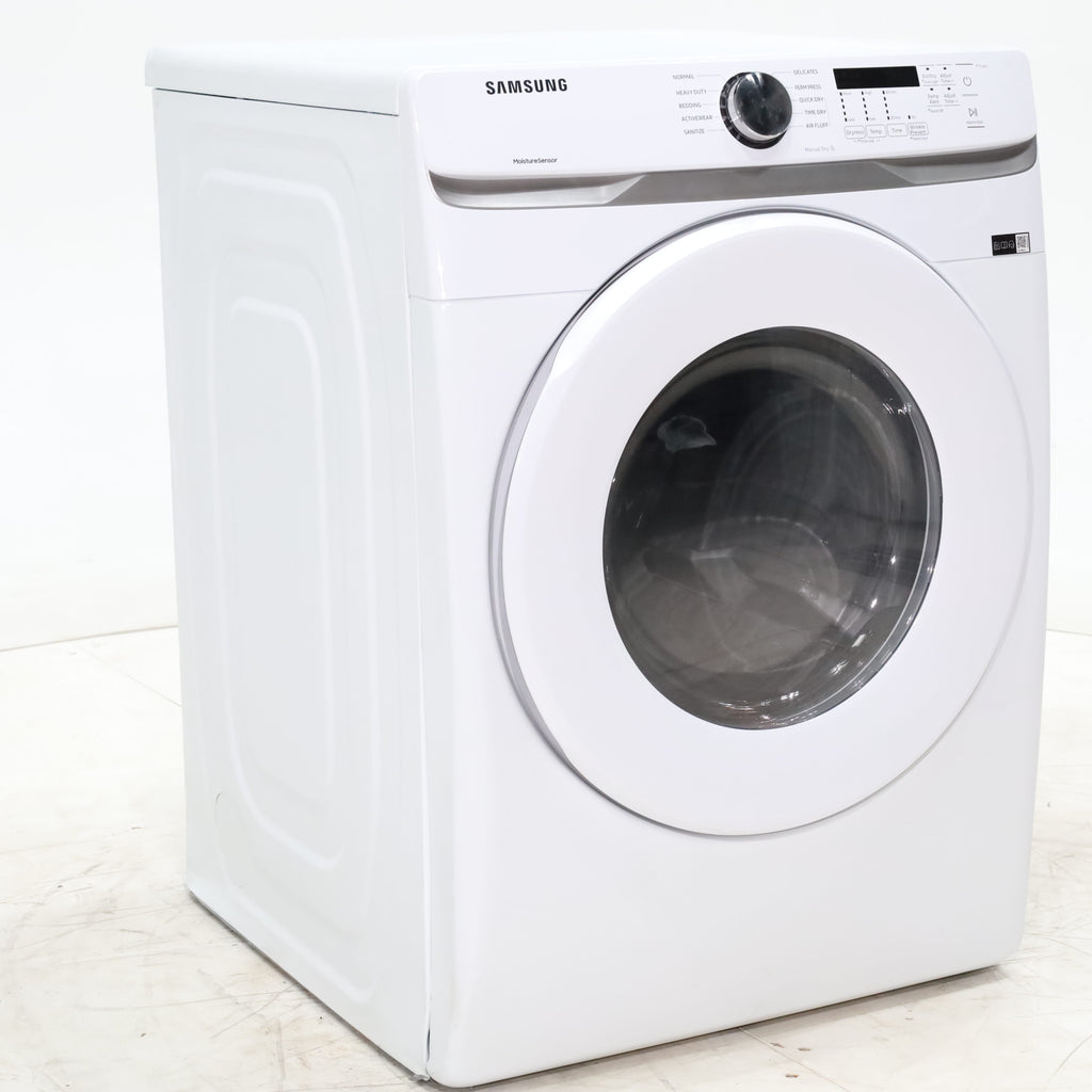 Pictures of White Samsung 7.5 cu. ft. Front Load Electric Dryer with Smart Care - Scratch and Dent - Minor - Neu Appliance Outlet - Discount Appliance Outlet in Austin, Tx