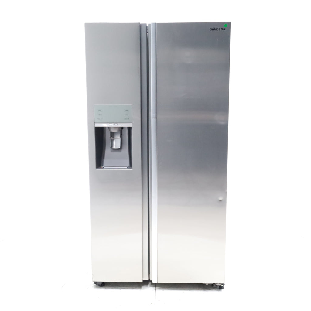 Pictures of Samsung 22 cu. ft. Food Showcase Counter Depth ENERGY STAR Side-by-Side Refrigerator with Metal Cooling in Stainless Steel - Certified Refurbished - Neu Appliance Outlet - Discount Appliance Outlet in Austin, Tx