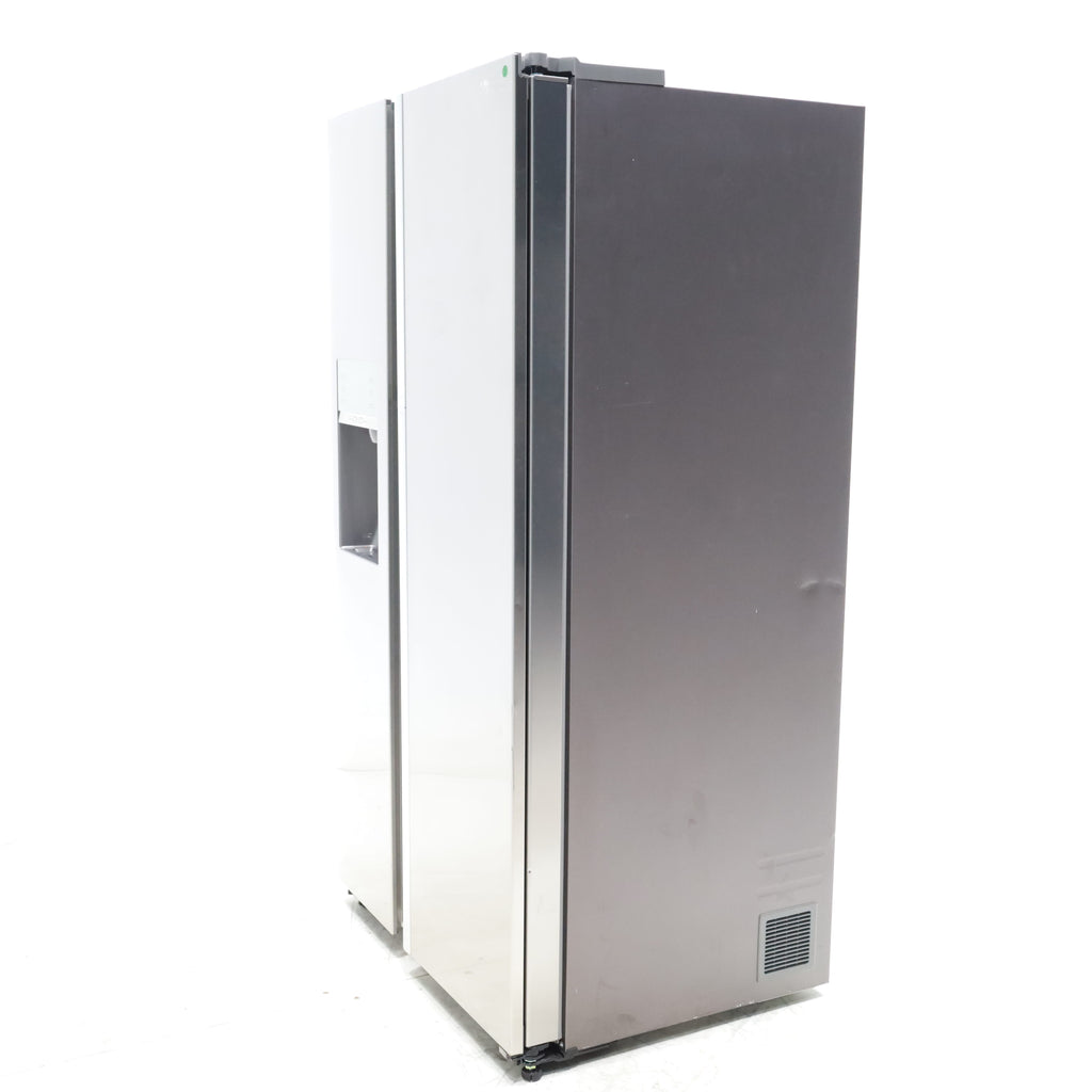 Pictures of Samsung 22 cu. ft. Food Showcase Counter Depth ENERGY STAR Side-by-Side Refrigerator with Metal Cooling in Stainless Steel - Certified Refurbished - Neu Appliance Outlet - Discount Appliance Outlet in Austin, Tx