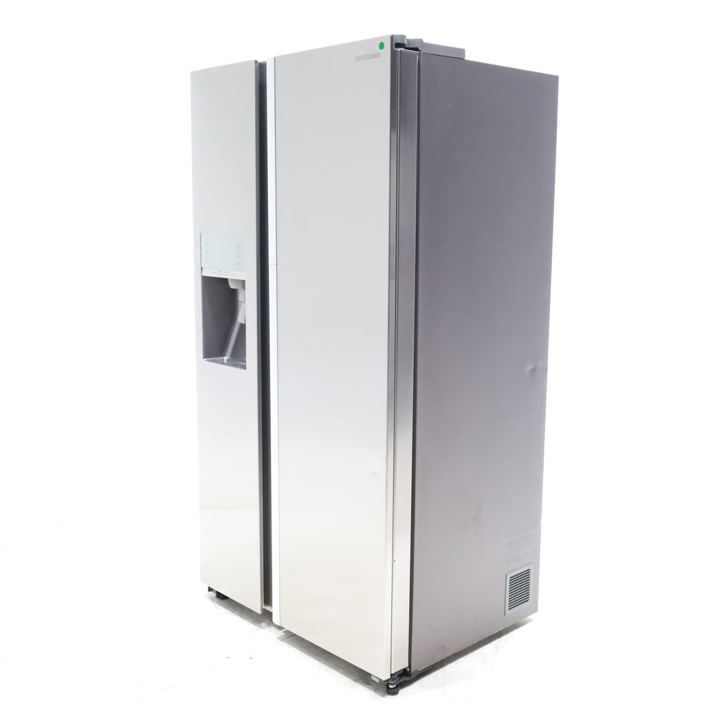 Pictures of Samsung 22 cu. ft. Food Showcase Counter Depth ENERGY STAR Side-by-Side Refrigerator with Metal Cooling in Stainless Steel - Certified Refurbished - Neu Appliance Outlet - Discount Appliance Outlet in Austin, Tx