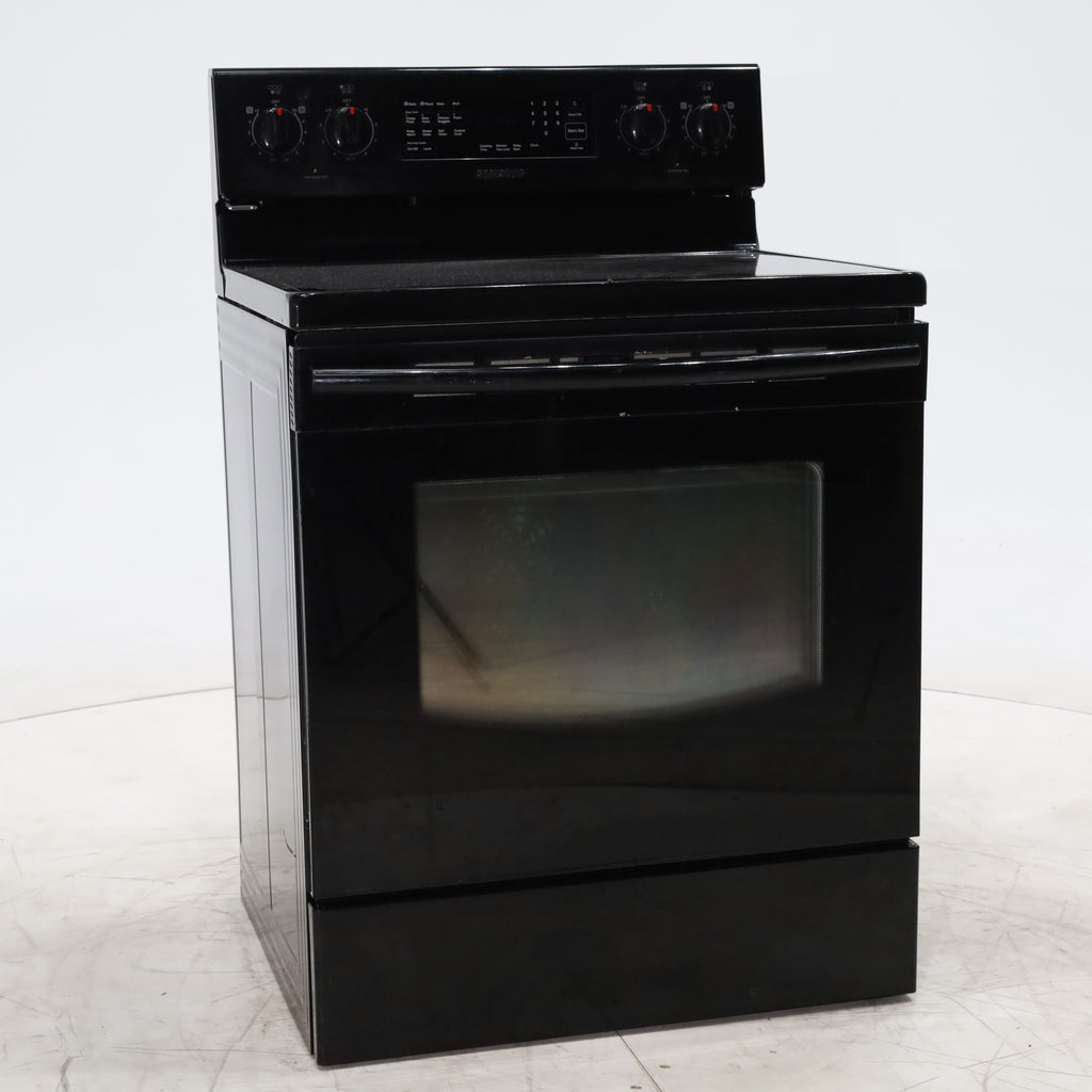 Pictures of Samsung Black 30inch Electric Glass Top Range with 5 Radiant Elements and True Fan Convection - Certified Refurbished - Neu Appliance Outlet - Discount Appliance Outlet in Austin, Tx