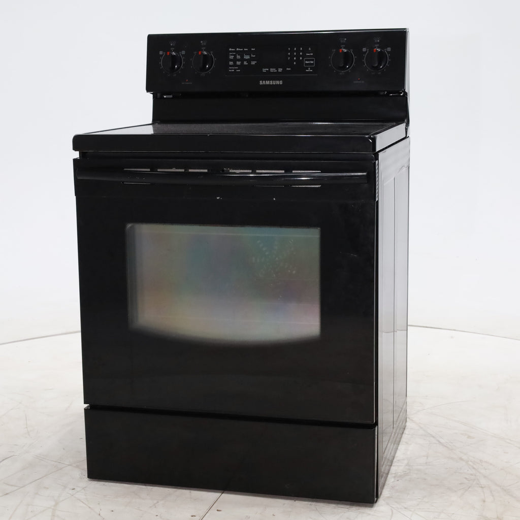 Pictures of Samsung Black 30inch Electric Glass Top Range with 5 Radiant Elements and True Fan Convection - Certified Refurbished - Neu Appliance Outlet - Discount Appliance Outlet in Austin, Tx