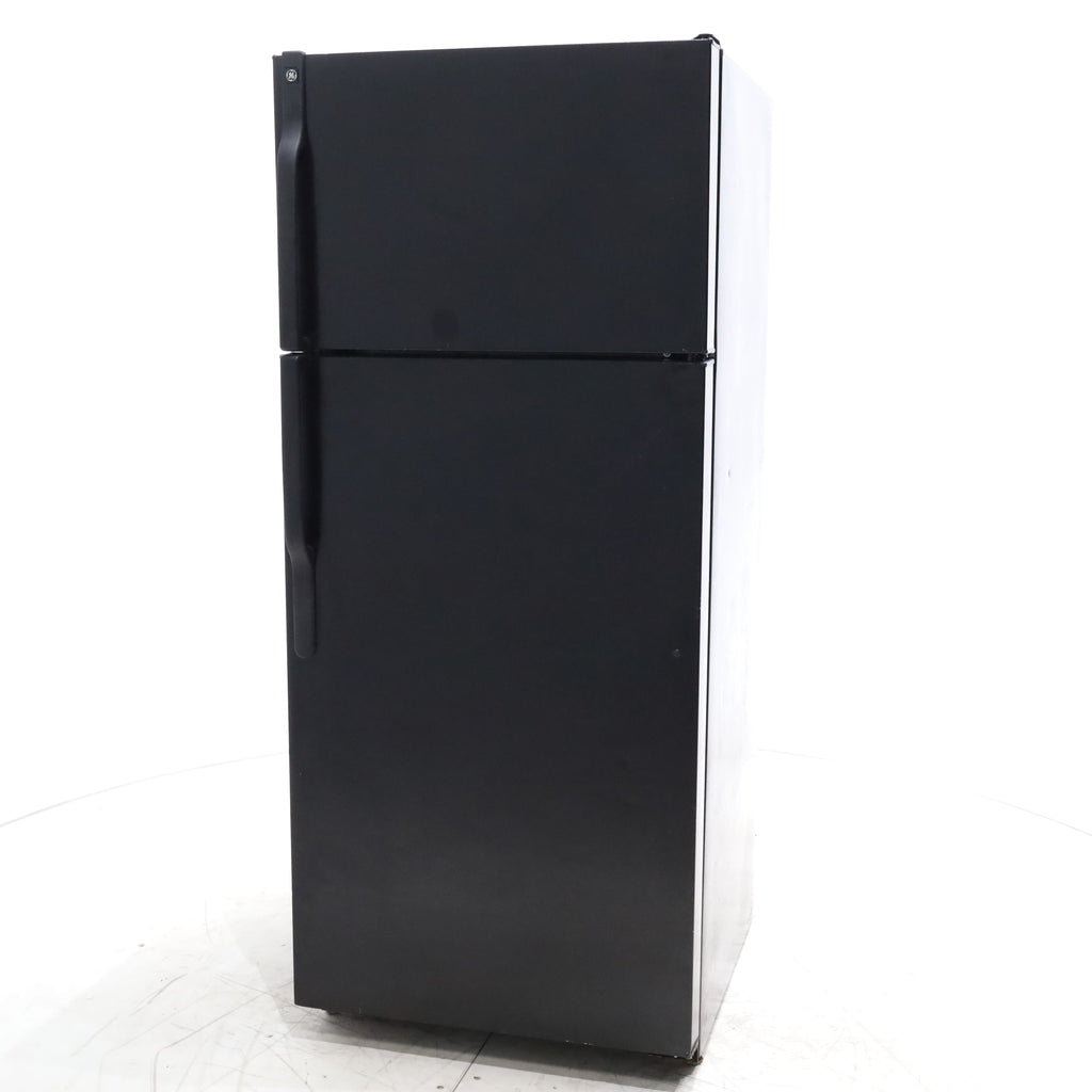 Pictures of 28" Wide GE Black ENERGY STAR 18.1 Cu. Ft. Top-Freezer Refrigerator with Large Door Storage - Certified Refurbished - Neu Appliance Outlet - Discount Appliance Outlet in Austin, Tx