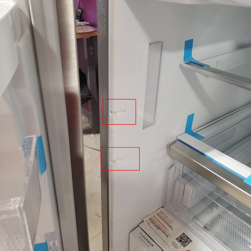 Pictures of Frigidaire 27.8-cu ft ENERGY STAR French Door Refrigerator with Dual Ice Maker in Fingerprint Resistant Stainless Steel 3SD1059 - GRFS2853AF - Scratch & Dent (Moderate) - Neu Appliance Outlet - Discount Appliance Outlet in Austin, Tx