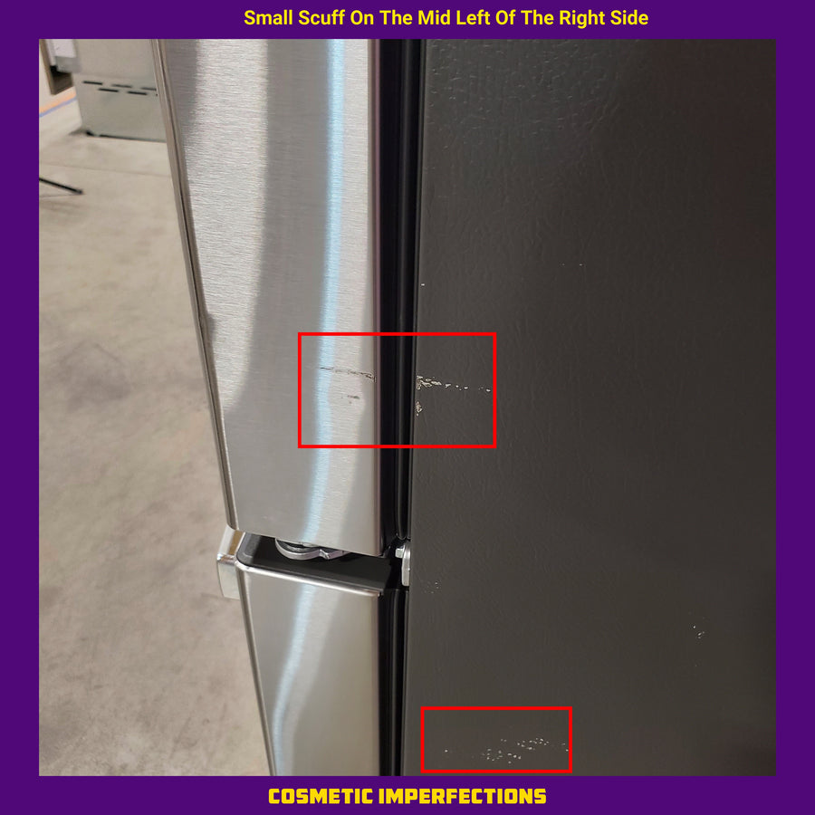 GE 20.6 cu. ft. Counter Depth French Door Refrigerator in Fingerprint Resistant Stainless, ENERGY STAR GYE21JYMFS - Scratch & Dent (Moderate)