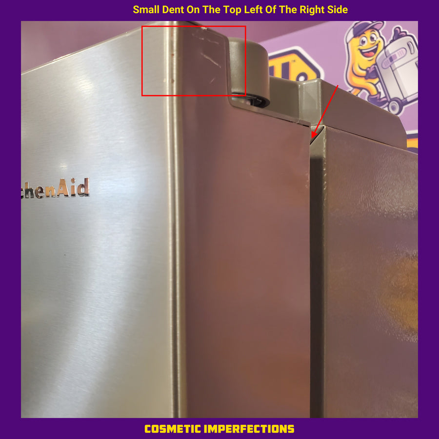 KitchenAid 36 in. 30 cu. ft. Standard Depth French Door Refrigerator in PrintShield Stainless with Exterior Water and Ice KRFF436SPS - Scratch & Dent (Minor)