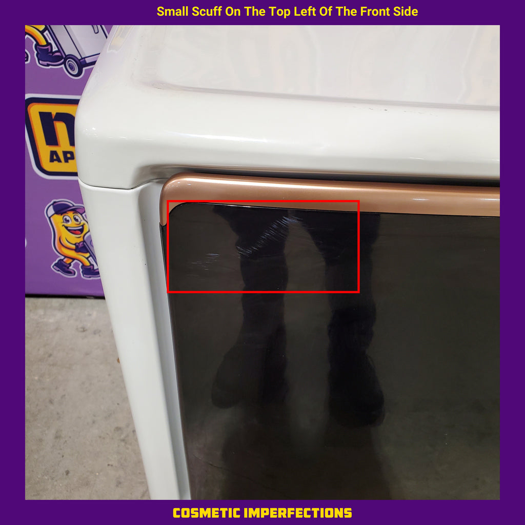 Pictures of Samsung Extra Large Steam Cycle Vented Electric Dryer Energy Star Certified in Ivory 1CR02123 - DVE55A7300E - Scratch & Dent (Moderate) - Neu Appliance Outlet - Discount Appliance Outlet in Austin, Tx