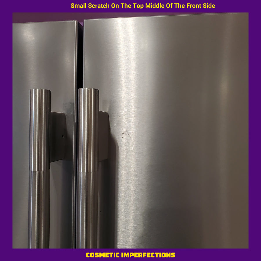 KitchenAid 36 in. 30 cu. ft. Standard Depth French Door Refrigerator in PrintShield Stainless with Exterior Water and Ice KRFF436SPS - Scratch & Dent (Moderate)