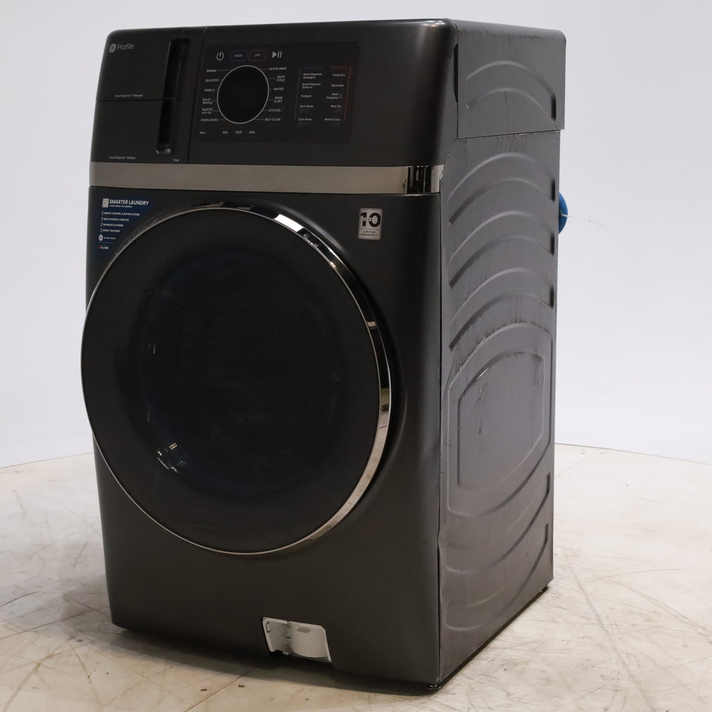 Pictures of Carbon Graphite ENERGY STAR  GE Profile 4.5 cu. ft. Capacity Front Load Combo Washing Machine and Electric Dryer with Ventless Heat Pump Technology - Scratch & Dent - Major - Neu Appliance Outlet - Discount Appliance Outlet in Austin, Tx