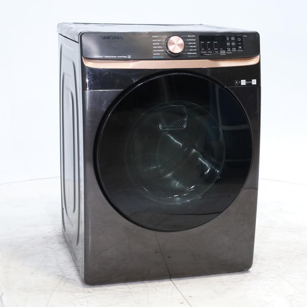 Pictures of Brushed Black ENERGY STAR Samsung 7.5 cu. ft. Frontload Electric Dryer with Steam - Scratch & Dent - Major - Neu Appliance Outlet - Discount Appliance Outlet in Austin, Tx