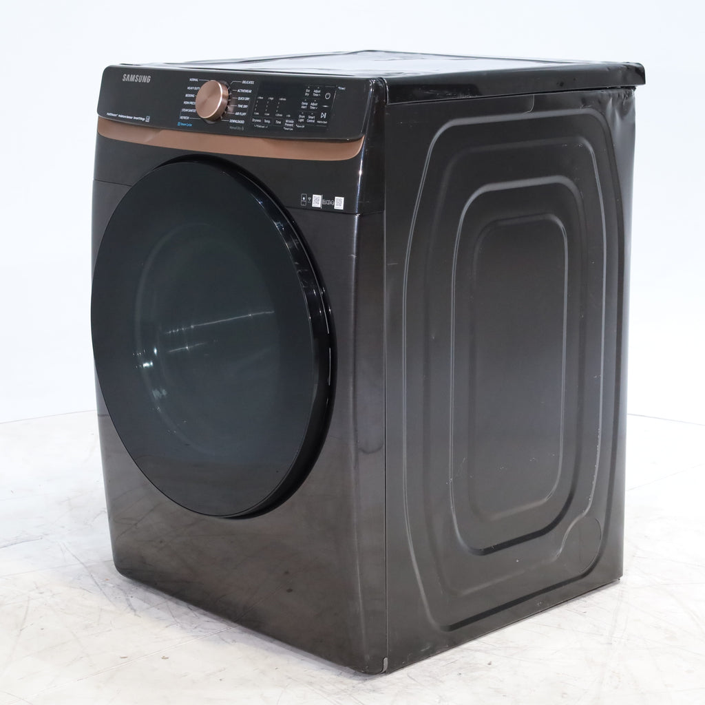 Pictures of Brushed Black ENERGY STAR Samsung 7.5 cu. ft. Frontload Electric Dryer with Steam - Scratch & Dent - Major - Neu Appliance Outlet - Discount Appliance Outlet in Austin, Tx