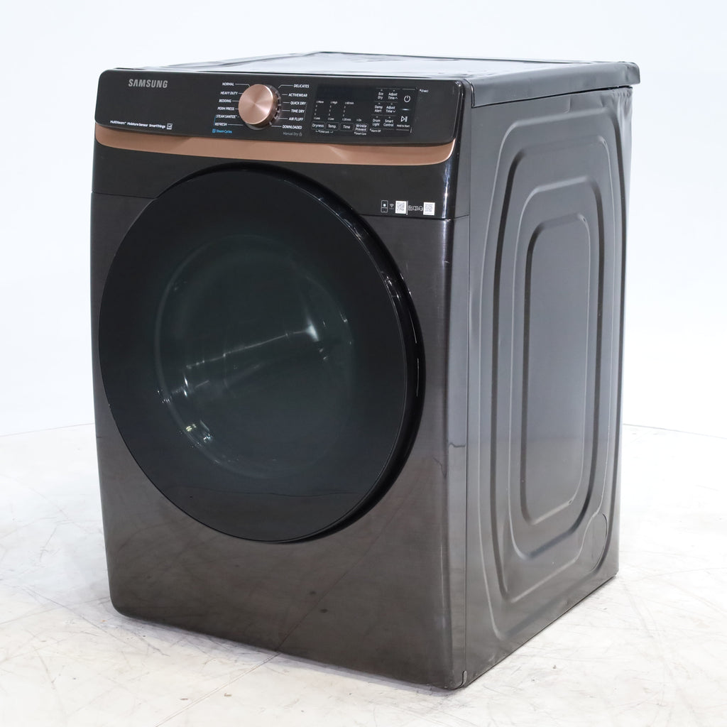 Pictures of Brushed Black ENERGY STAR Samsung 7.5 cu. ft. Frontload Electric Dryer with Steam - Scratch & Dent - Major - Neu Appliance Outlet - Discount Appliance Outlet in Austin, Tx