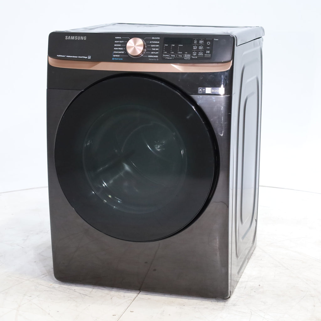 Pictures of Brushed Black ENERGY STAR Samsung 7.5 cu. ft. Frontload Electric Dryer with Steam - Scratch & Dent - Major - Neu Appliance Outlet - Discount Appliance Outlet in Austin, Tx