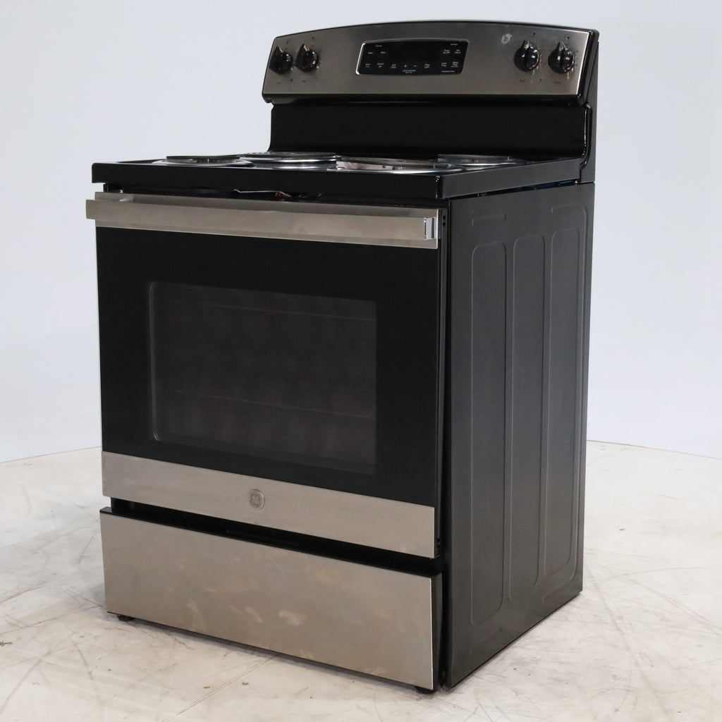 Pictures of GE Statinless Steel 30 inch 4 Elements 5.3-cu ft Self-Cleaning Freestanding Electric Range - Certified Refurbished - Neu Appliance Outlet - Discount Appliance Outlet in Austin, Tx