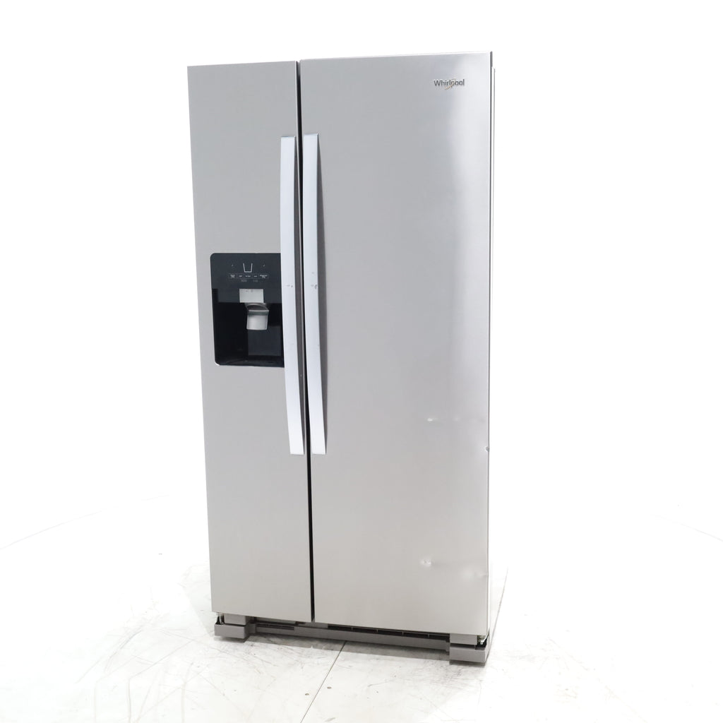 Pictures of 33 in. Wide Fingerprint-Resistant Stainless Steel Whirlpool 21.4 cu. ft. Side by Side Refrigerator with In Door Ice and Water Dispenser - Certified Refurbished - Neu Appliance Outlet - Discount Appliance Outlet in Austin, Tx