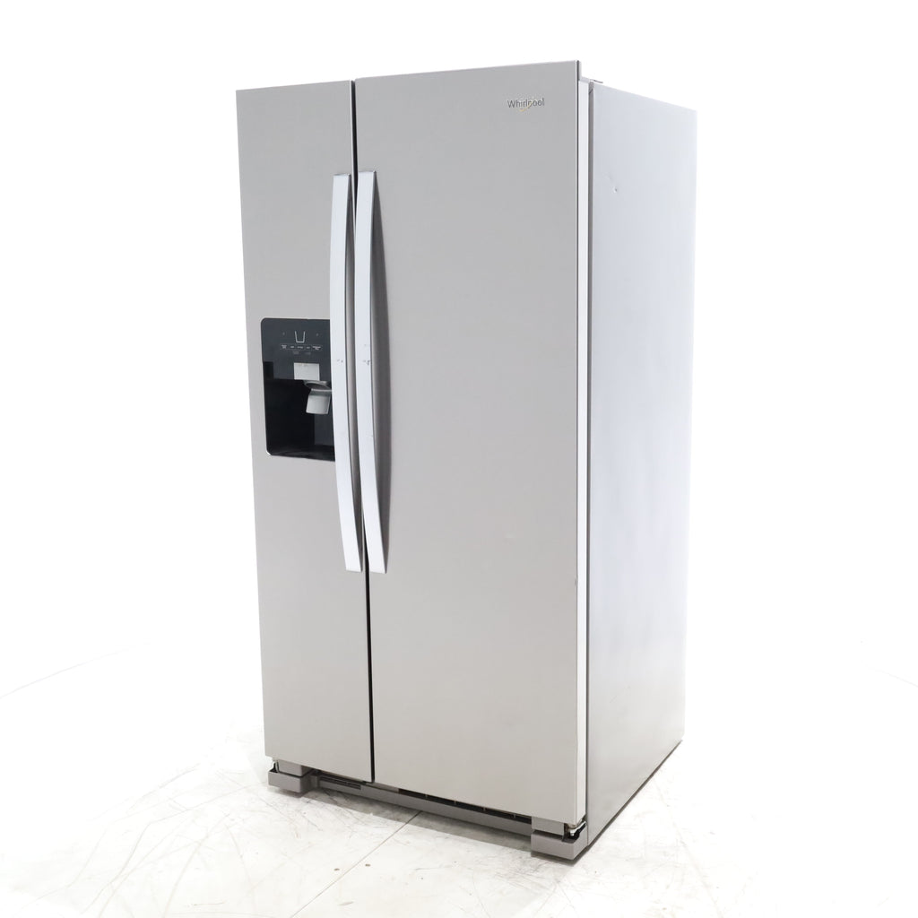 Pictures of 33 in. Wide Fingerprint-Resistant Stainless Steel Whirlpool 21.4 cu. ft. Side by Side Refrigerator with In Door Ice and Water Dispenser - Certified Refurbished - Neu Appliance Outlet - Discount Appliance Outlet in Austin, Tx