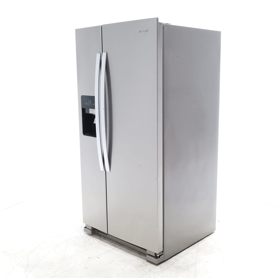 33 in. Wide Fingerprint-Resistant Stainless Steel Whirlpool 21.4 cu. ft. Side by Side Refrigerator with In Door Ice and Water Dispenser - Certified Refurbished