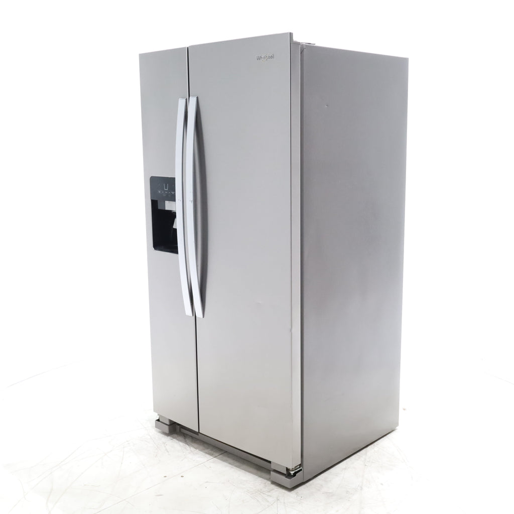 Pictures of 33 in. Wide Fingerprint-Resistant Stainless Steel Whirlpool 21.4 cu. ft. Side by Side Refrigerator with In Door Ice and Water Dispenser - Certified Refurbished - Neu Appliance Outlet - Discount Appliance Outlet in Austin, Tx