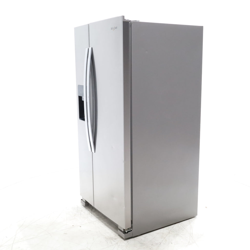 Pictures of 33 in. Wide Fingerprint-Resistant Stainless Steel Whirlpool 21.4 cu. ft. Side by Side Refrigerator with In Door Ice and Water Dispenser - Certified Refurbished - Neu Appliance Outlet - Discount Appliance Outlet in Austin, Tx