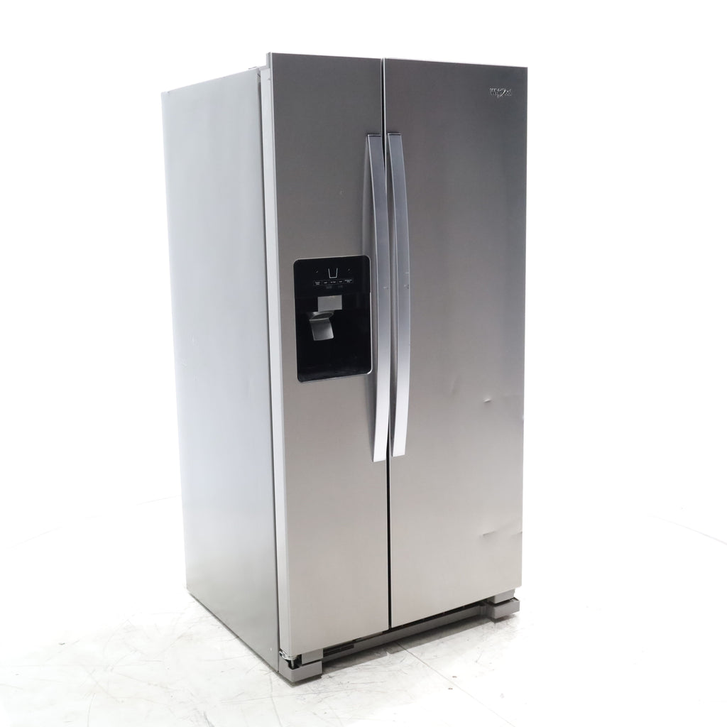 Pictures of 33 in. Wide Fingerprint-Resistant Stainless Steel Whirlpool 21.4 cu. ft. Side by Side Refrigerator with In Door Ice and Water Dispenser - Certified Refurbished - Neu Appliance Outlet - Discount Appliance Outlet in Austin, Tx