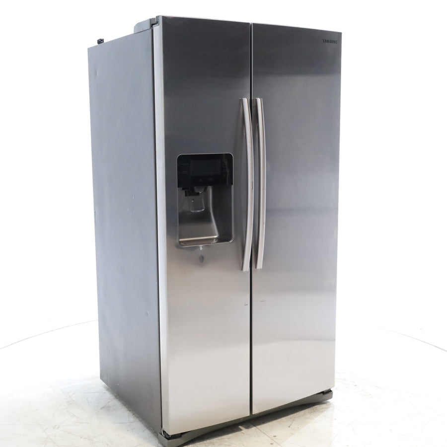 Stainless Steel ENERGY STAR Samsung 24.5 cu. ft. Side by Side Refrigerator with Exterior Ice and Water Dispenser - Certified Refurbished