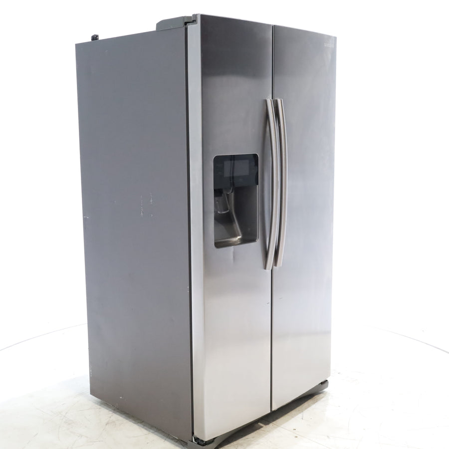 Stainless Steel ENERGY STAR Samsung 24.5 cu. ft. Side by Side Refrigerator with Exterior Ice and Water Dispenser - Certified Refurbished