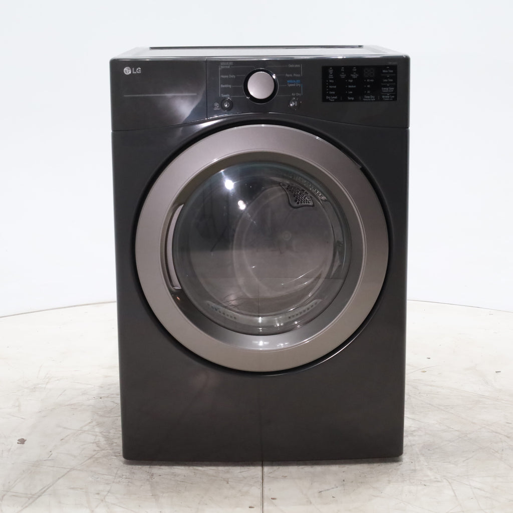 Pictures of LG Black ENERGY STAR 7.4 cu ft Ultra Large Capacity Electric Dryer with FlowSense Duct Detection - Scratch & Dent - Minor - Neu Appliance Outlet - Discount Appliance Outlet in Austin, Tx