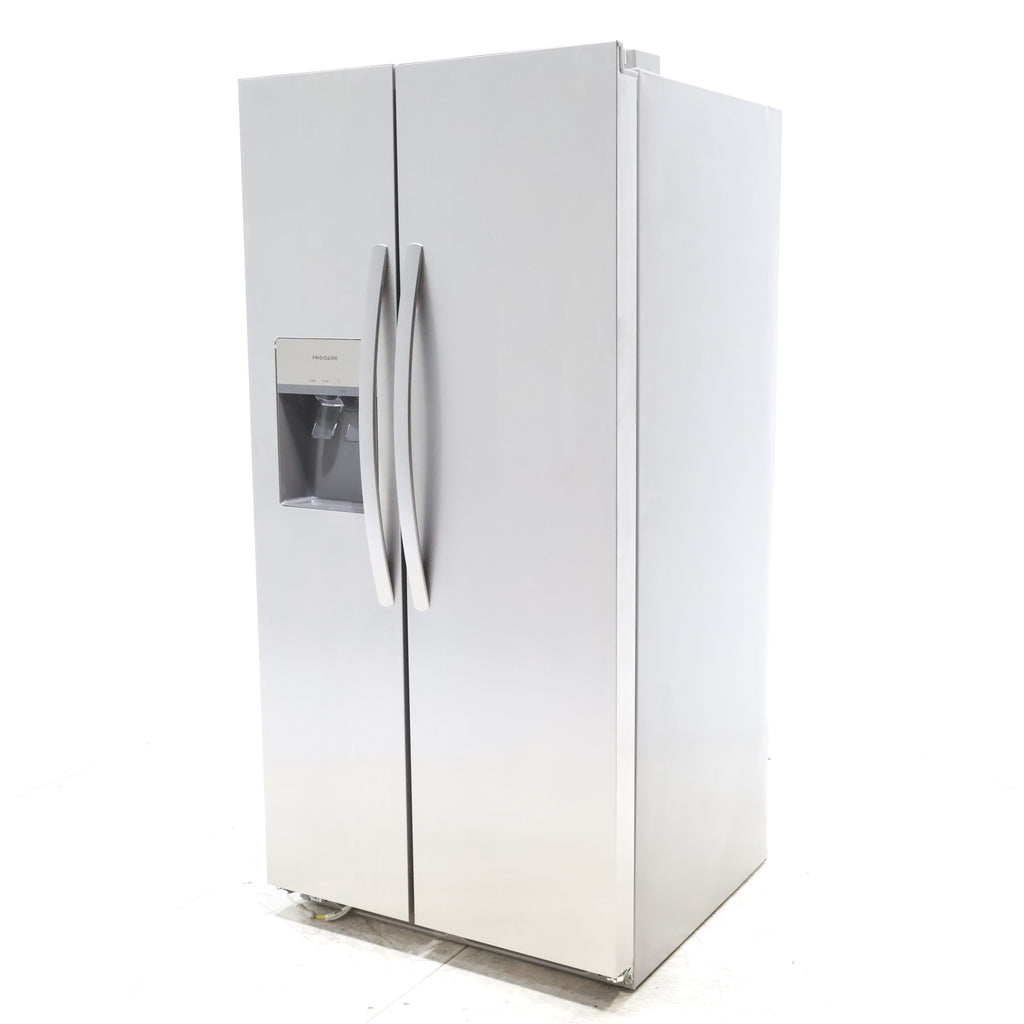 Pictures of 33" Wide Stainless Steel Frigidaire 22.3 cu. ft. ENERGY STAR Side by Side Refrigerator with Exterior Water and Ice Dispenser - Scratch & Dent - Minor - Neu Appliance Outlet - Discount Appliance Outlet in Austin, Tx