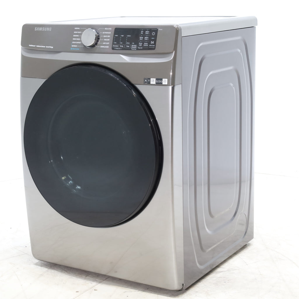 Pictures of Platinum Samsung 7.5 cu. ft. Front Load Electric Dryer with Steam- Scratch & Dent - Minor - Neu Appliance Outlet - Discount Appliance Outlet in Austin, Tx