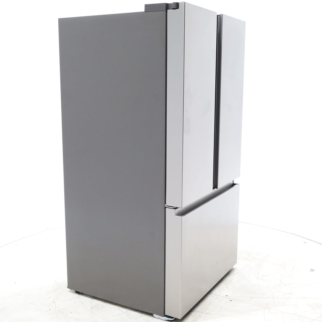 Pictures of Fingerprint Resistant Brushed Steel ENERGY STAR Hisense 26.6 cu. ft. 3 Door French Door Refrigerator with Icemaker and Internal Water Dispenser - Scratch & Dent - Minor - Neu Appliance Outlet - Discount Appliance Outlet in Austin, Tx