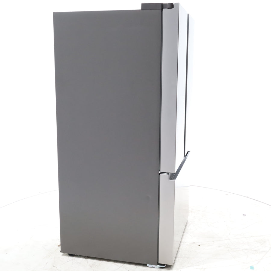 Fingerprint Resistant Brushed Steel ENERGY STAR Hisense 26.6 cu. ft. 3 Door French Door Refrigerator with Icemaker and Internal Water Dispenser - Scratch & Dent - Minor