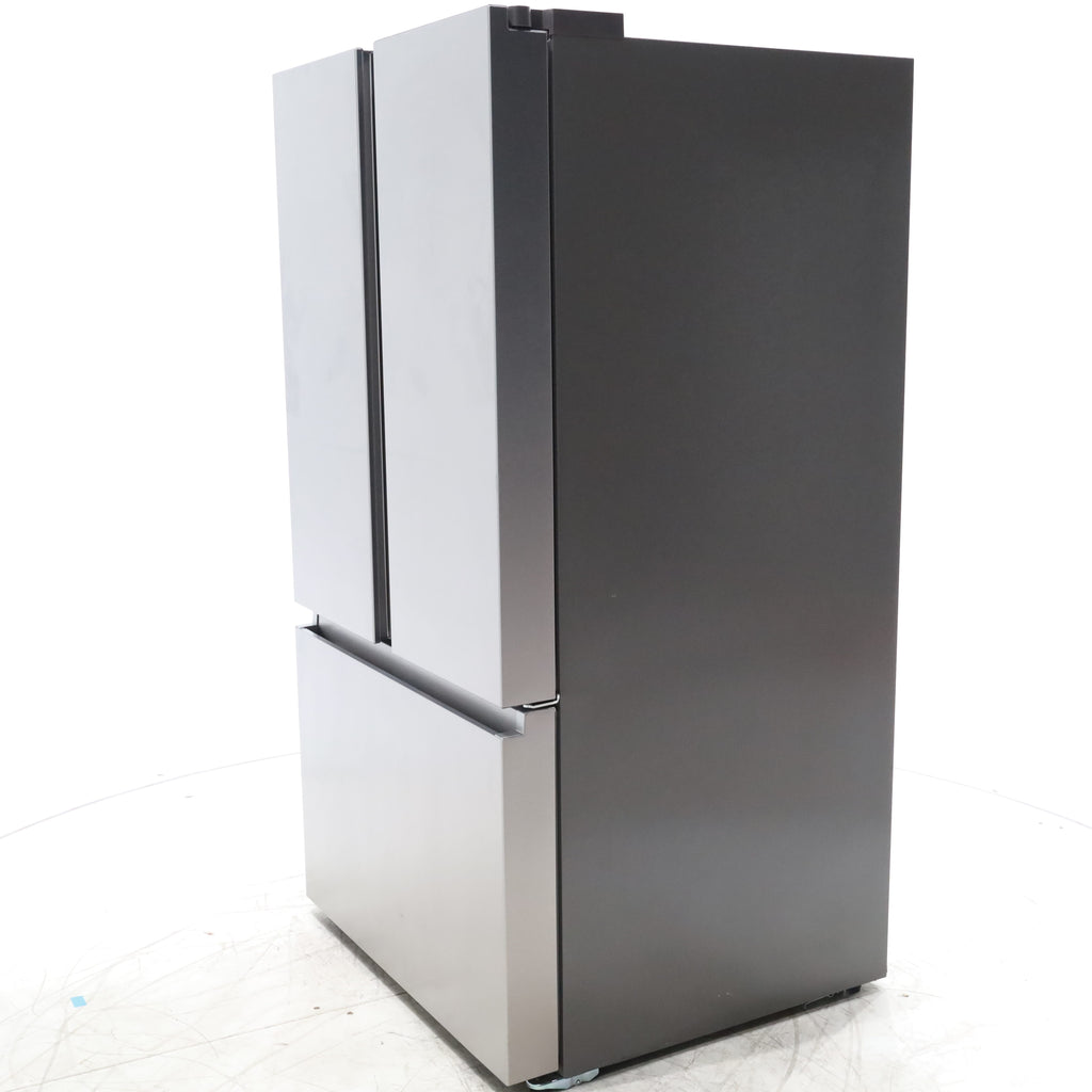 Pictures of Fingerprint Resistant Brushed Steel ENERGY STAR Hisense 26.6 cu. ft. 3 Door French Door Refrigerator with Icemaker and Internal Water Dispenser - Scratch & Dent - Minor - Neu Appliance Outlet - Discount Appliance Outlet in Austin, Tx